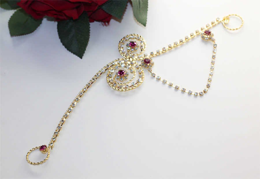 Kına Hürrem Tacı Fuşya Taşlı Gonca