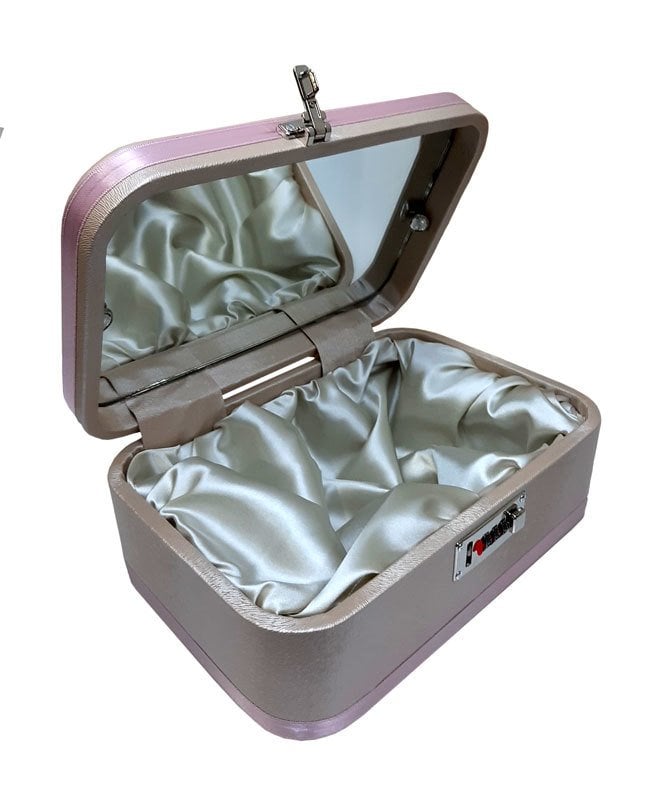 Kilitli Deri Makyaj Takı Kutusu