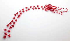 El Yapımı Kristal Gelin Tacı Kırmızı Papatya