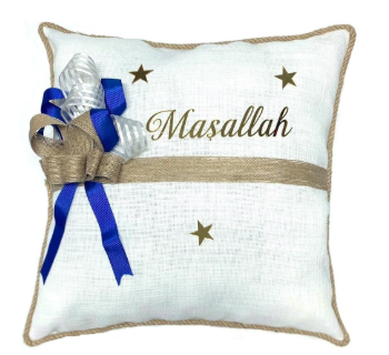Kare Kraft Dekorlu Maşallah Sünnet Takı Yastığı