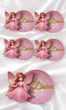 Peri Kızı Ahşap Mıknatıslı İsme Özel Hediyelik