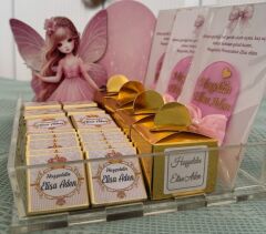 Peri Kızı Dekorlu Pleksi Çikolata Kutusu