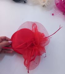 Kırmızı Nikah Şapkası Vualet