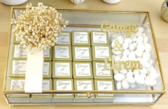 İsme Özel Kapaklı Kutu İçerisinde Çikolata Tepsisi