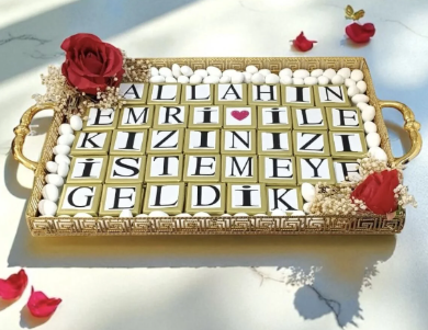 Kızınızı İstemeye Geldik Büyük Çikolata Tepsisi