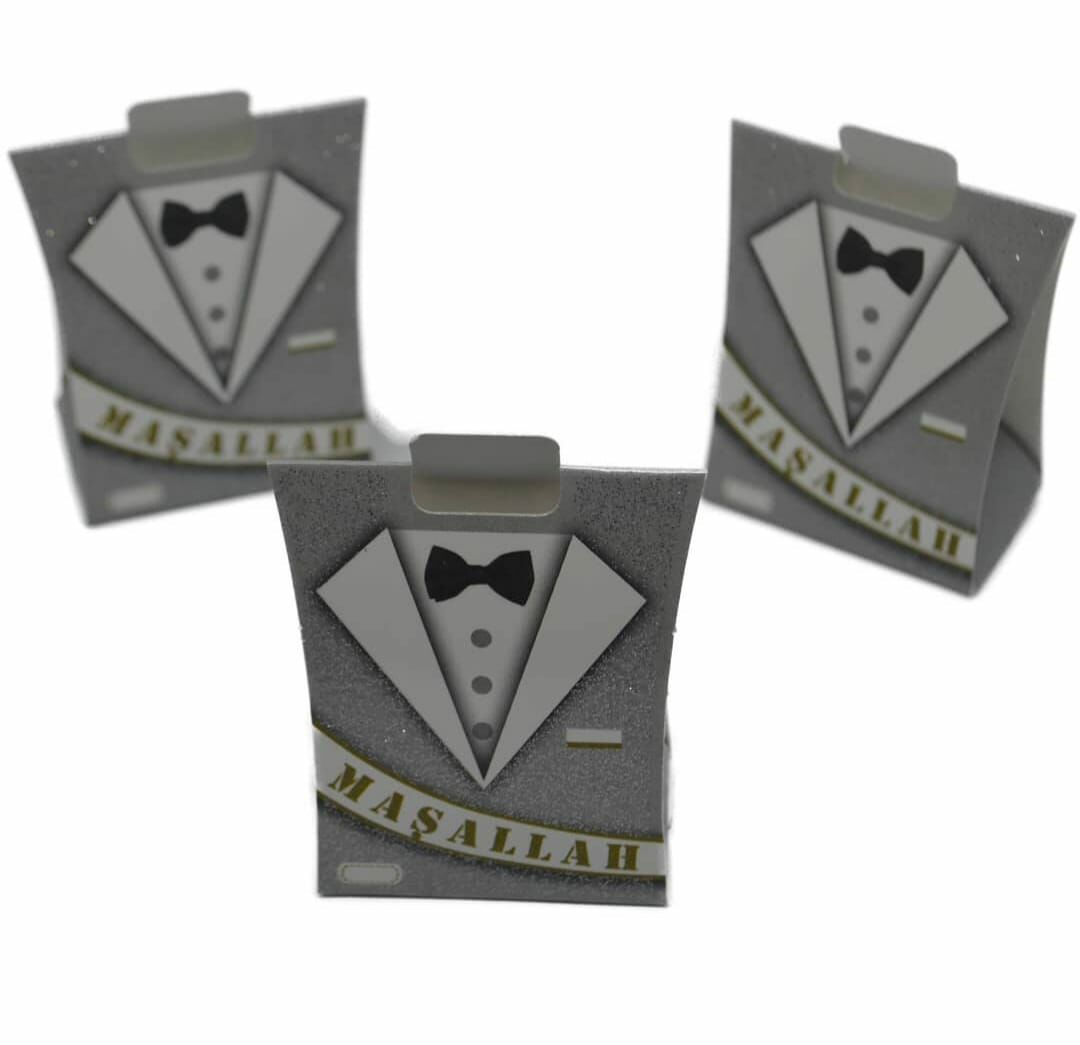 50 Adet Maşallah Kutulu Kına Gri