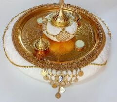 Paralı Kına Tepsi ve Sepeti Krem