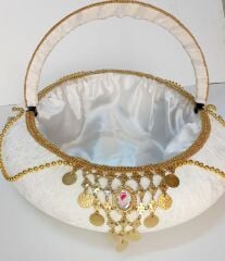 Paralı Kına Tepsi ve Sepeti Krem