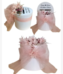 Pembe Dekorlu İsme Özel Silindir Takı Sandığı