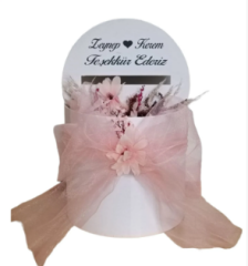 Pembe Dekorlu İsme Özel Silindir Takı Sandığı