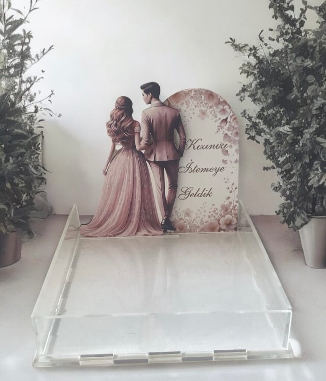 Kız İsteme Görselli Pleksi Çikolata Kutusu