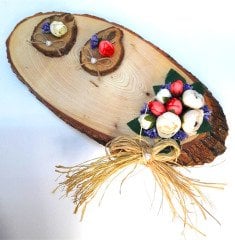 Kütük Söz Nişan Yüzük Tepsisi K8