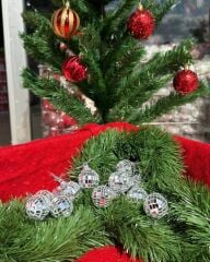 12'li Gümüş Yılbaşı Ağaç Süsü Cici Top Seti