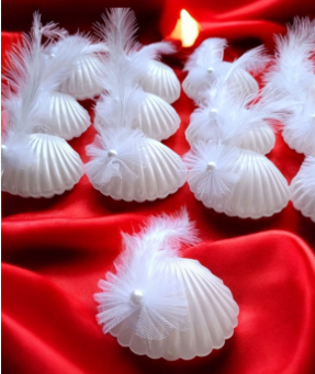 Fiyonk Detaylı Kutulu İstiridye Mum Hediyelik 20'li