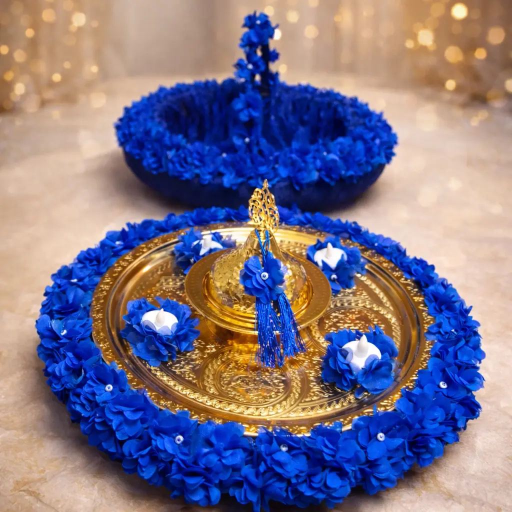 Lazer çiçekli Sünnet Kına Tepsisi & Sepeti takım