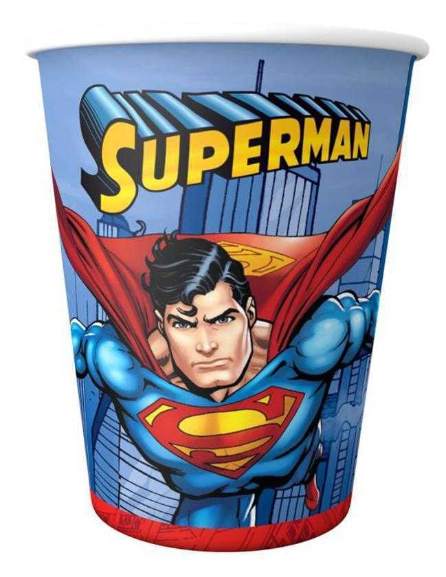 Superman Baskılı Bardak 8 Adet