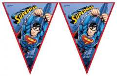 Superman Baskılı Üçgen Bayrak Flama