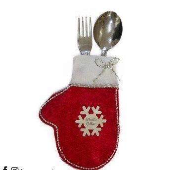 Noel Eldiveni Şeklinde Kaşıklık 4lü
