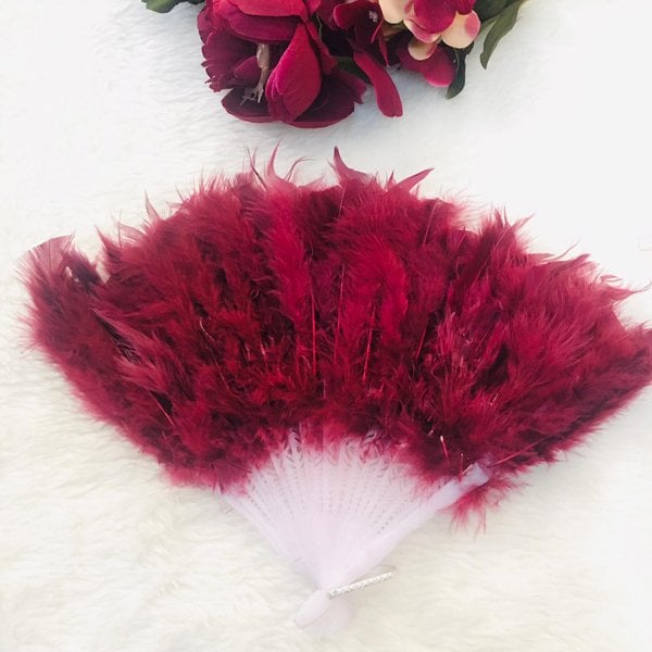 Bordo Tüylü Yelpaze