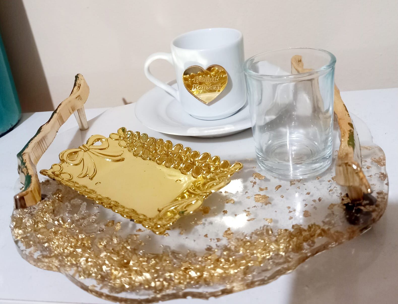 Epoksi Damat Kahvesi Tepsi Seti