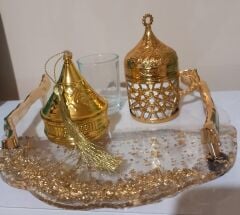 Epoksi Damat Kahvesi ve Tepsisi