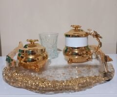 Epoksi Damat Kahve Tepsisi Set