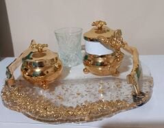 Epoksi Damat Kahve Tepsisi Set
