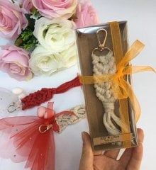 Kutuda Makrome Anahtarlık Nikah Şekeri
