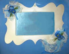 Ahşap Mavi Bebek Kapı Süsü