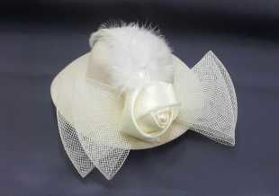 Mini Nikah Şapkası Vualet Krem