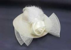 Mini Nikah Şapkası Vualet Krem