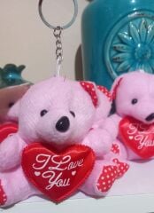 I Love You Pembe Ayı Anahtarlık