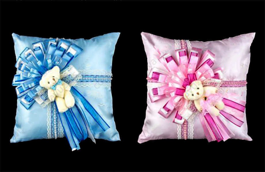 Ayıcıklı Kare Bebek Takı Yastığı