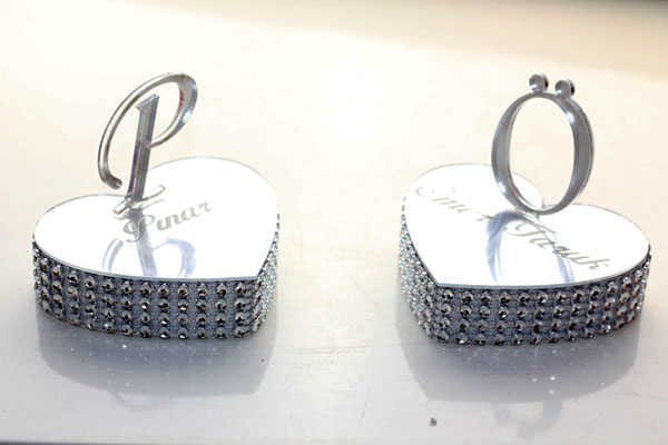 İsimli Gümüş Kalp Yükselti 2 Adet