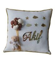 Kahverengi Dekorlu Toplu Bebek Takı Yastığı