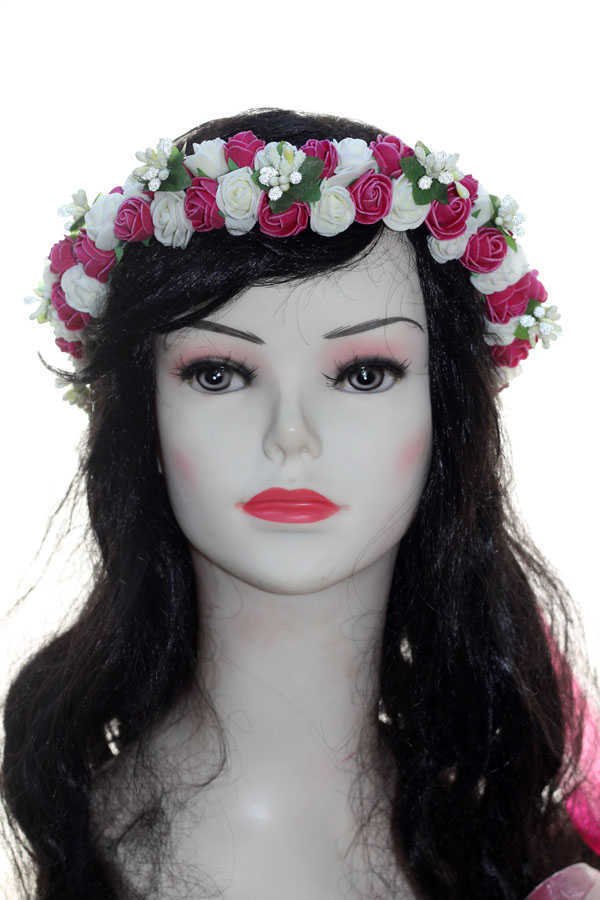 Mürdüm Çiçekli Gelin Taç
