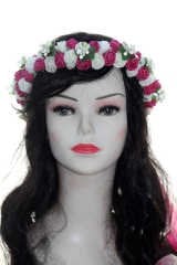 Mürdüm Çiçekli Gelin Taç