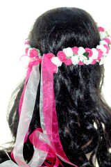 Mürdüm Çiçekli Gelin Taç