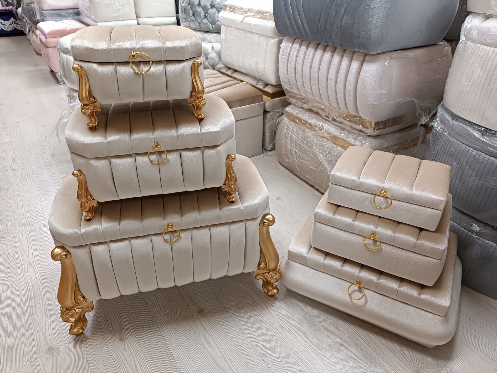 Şerit Sandık Cappucino ve 3'lü Kutu 5 parça