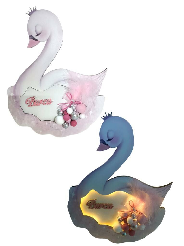 Işıklı Kuğu Kapı Süsü