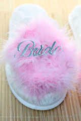 Pembe Tüylü Bride Gelin Terliği