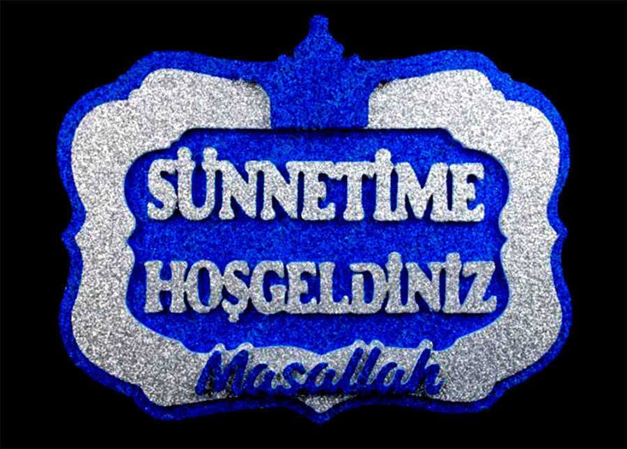 Sünnetime Hoşgeldiniz Kapı Süsü Lacivert