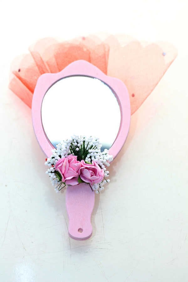 Ahşap Pembe Ayna ve Kına