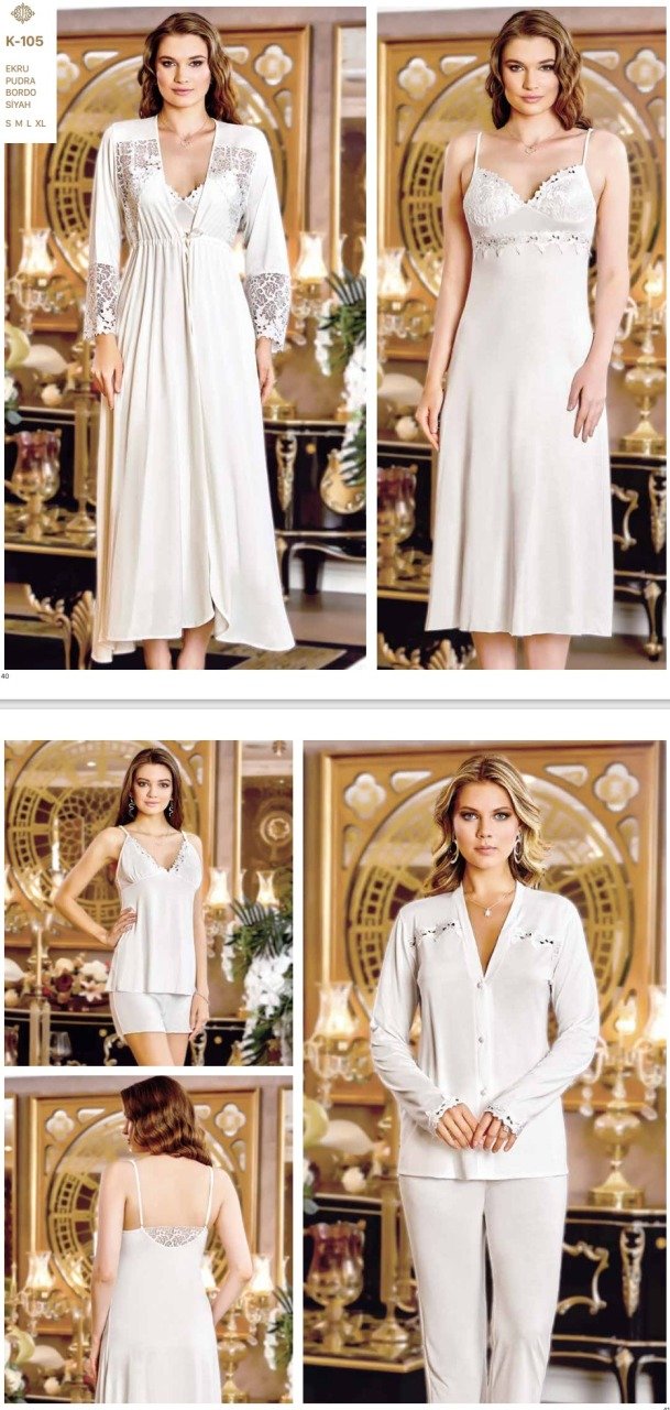 Jeremi K-105 Çeyizlik Dantelli Penye Altılı Set