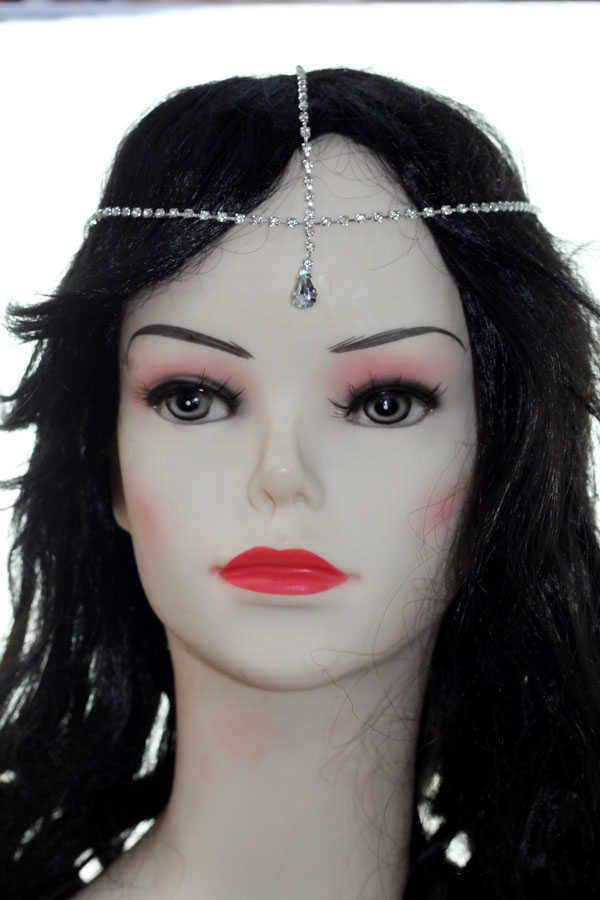 Zincirli Saç Aksesuarı Beyaz