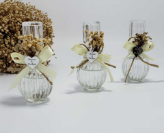 Kuru Çiçek Süslemeli Hediyelik Cam Şişe