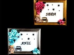 Kare Ayıcıklı Çerçeve Kapı Süsü