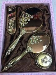 Saraylı Çiçek Buketi Ayna Tarak Seti