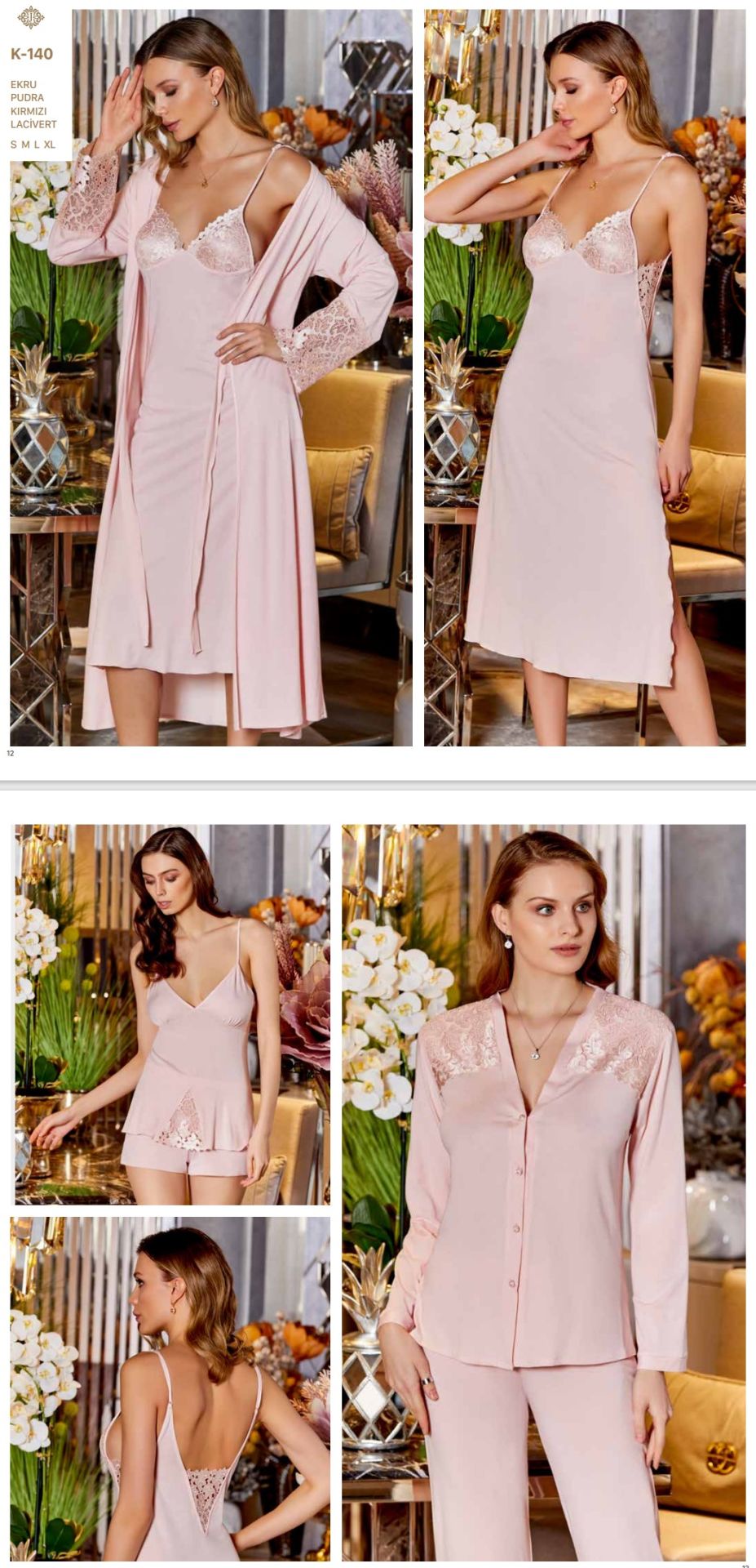 Jeremi K140 Çeyizlik Dantelli Penye Altılı Set
