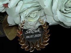 Şeffaf Pleksi üzerine yapışkanlı pleksi Nikah Süsü